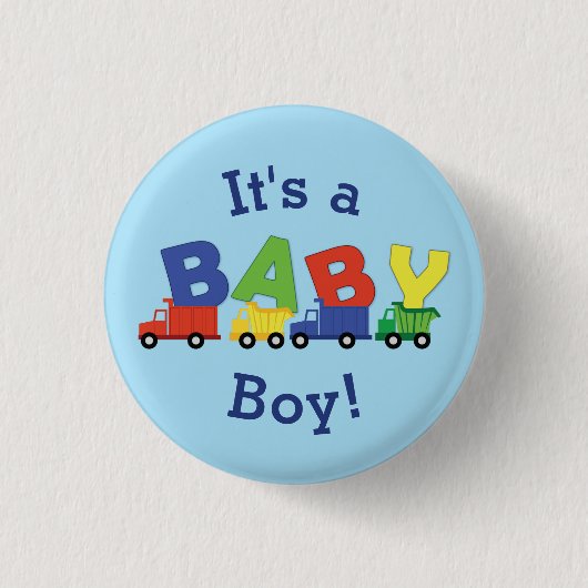 Badge Rond 2,50 Cm Baby shower de camions (Devant)
