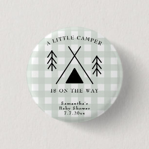 Badge Rond 2,50 Cm Baby shower de camping