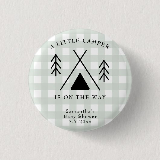Badge Rond 2,50 Cm Baby shower de camping (Devant)