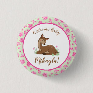 Badge Rond 2,50 Cm Baby shower de cerfs