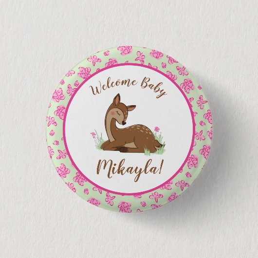 Badge Rond 2,50 Cm Baby shower de cerfs (Devant)