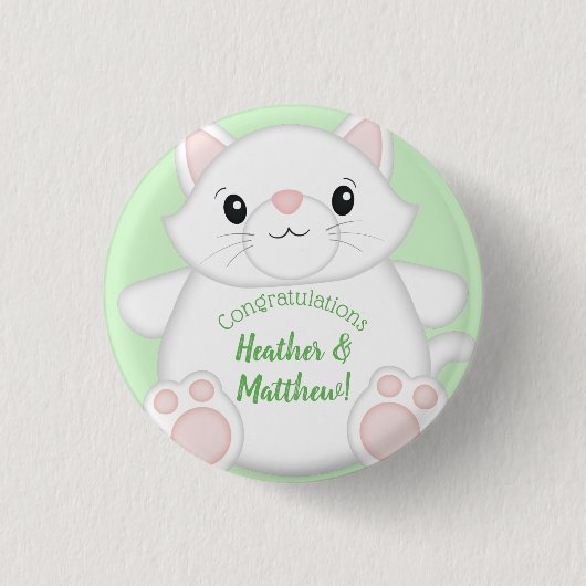 Badge Rond 2,50 Cm Baby shower de chat Kitty (Devant)
