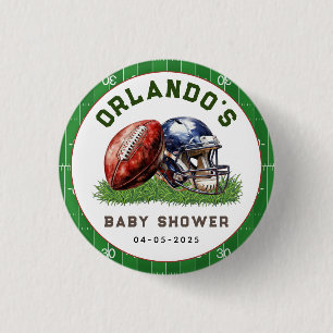 Badge Rond 2,50 Cm Baby Shower de Football   Une Petite Star Arrive