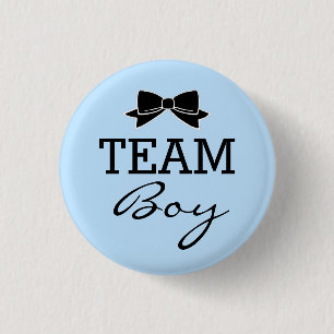 Badge Rond 2,50 Cm Baby shower de garçon d'équipe bleu et noir