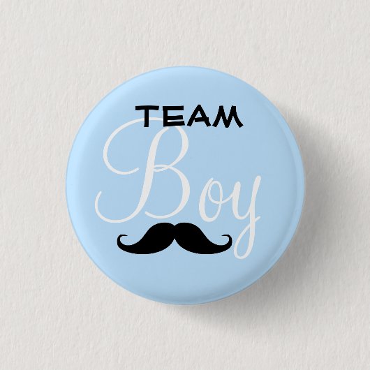 Badge Rond 2,50 Cm Baby shower de garçon d'équipe de moustache (Devant)