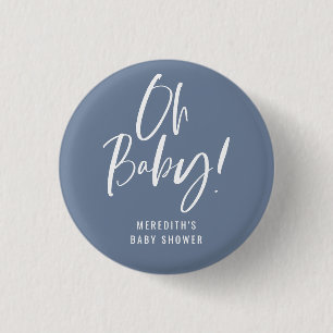 Badge Rond 2,50 Cm Baby Shower de genre neutre avec calligraphie simp