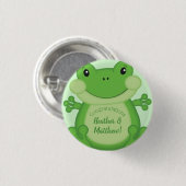 Badge Rond 2,50 Cm Baby shower de grenouille vert (Devant & derrière)