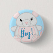 Badge Rond 2,50 Cm Baby shower de souris bleu (Devant)