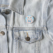 Badge Rond 2,50 Cm Baby shower de souris bleu (En situation)