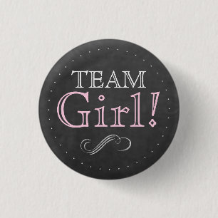 Badge Rond 2,50 Cm Baby shower de tableau de rose de fille d'équipe