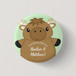 Badge Rond 2,50 Cm Baby shower d'orignal