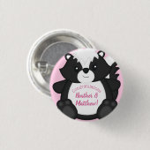 Badge Rond 2,50 Cm Baby shower en peau rose (Devant & derrière)