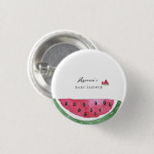 Badge Rond 2,50 Cm Baby Shower Été Pastèque (Devant & derrière)