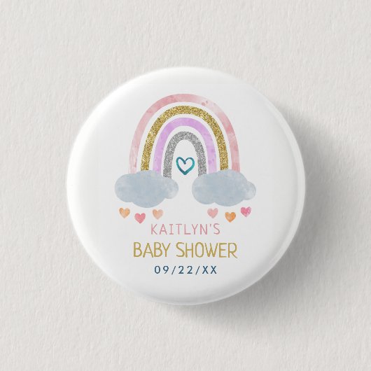 Badge Rond 2,50 Cm Baby shower Little Rainbow (Devant)