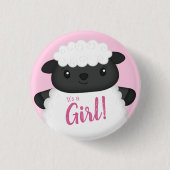 Badge Rond 2,50 Cm Baby shower mouton rose (Devant)