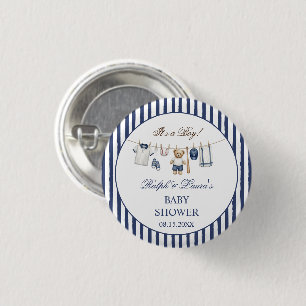 Badge Rond 2,50 Cm Baby Shower Ours de Baseball 