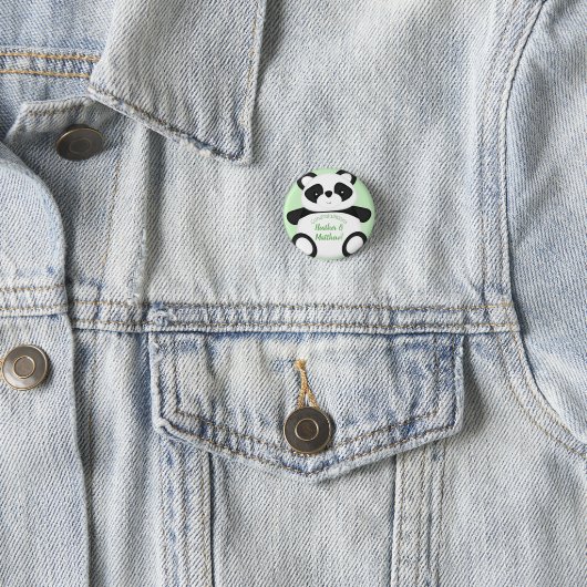 Badge Rond 2,50 Cm Baby shower Panda Bear (En situation)