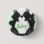 Badge Rond 2,50 Cm Baby shower Skunk Green (Devant)