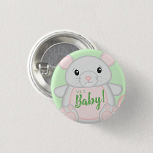 Badge Rond 2,50 Cm Baby shower souris