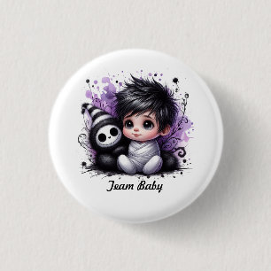 Badge Rond 2,50 Cm Baby Shower sur le thème d'Halloween – Bébé gothiq