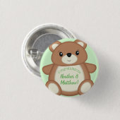 Badge Rond 2,50 Cm Baby shower Teddy Bear (Devant & derrière)