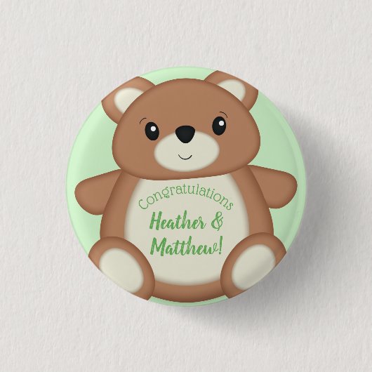 Badge Rond 2,50 Cm Baby shower Teddy Bear (Devant)