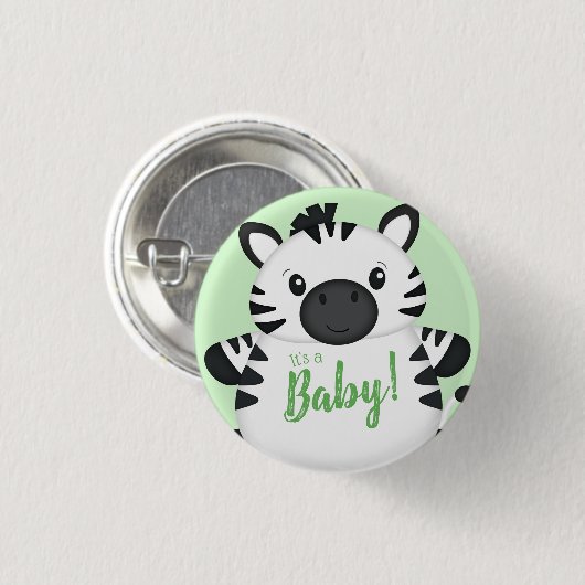 Badge Rond 2,50 Cm Baby shower Zebra (Devant & derrière)