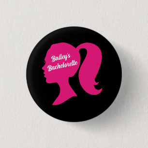 Badge Rond 2,50 Cm Bachelorette rose et noire