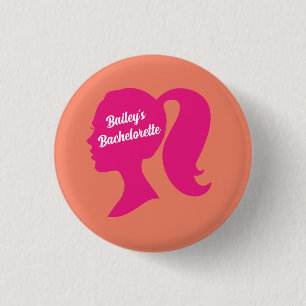 Badge Rond 2,50 Cm Bachelorette rose et orange