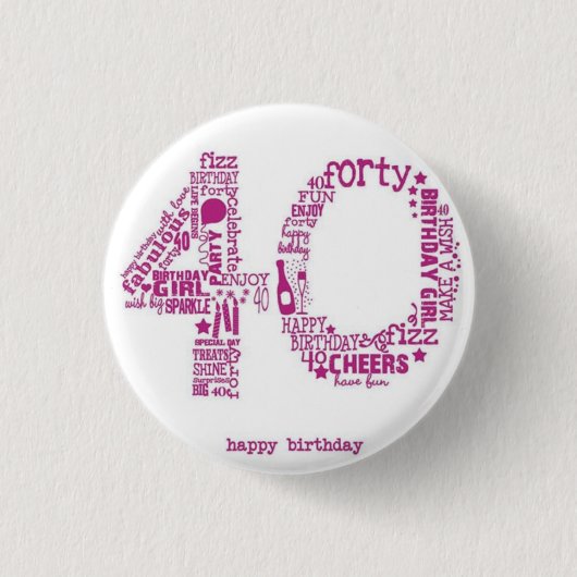 Badge Rond 2,50 Cm *****BADGE DU 40e anniversaire***** (Devant)