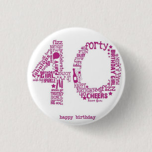 Badge Rond 2,50 Cm *****BADGE DU 40e ANNIVERSAIRE*****