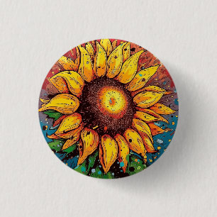Badge Rond 2,50 Cm Badge, épingle, bouton tournesol. coloré