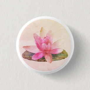 BADGE ROND 2,50 CM BADGE: PINK LOTUS