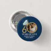 Badge Rond 2,50 Cm bague de diamant pour photo d'anniversaire de 60 a (Devant & derrière)