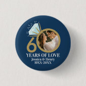 Badge Rond 2,50 Cm bague de diamant pour photo d'anniversaire de 60 a (Devant)