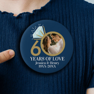 Badge Rond 2,50 Cm bague de diamant pour photo d'anniversaire de 60 a