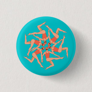 Badge Rond 2,50 Cm Baigneurs - Chorégraphie de natation synchronisée