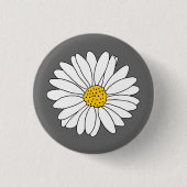 Badge Rond 2,50 Cm Baisson jaune gris et blanc (Devant)