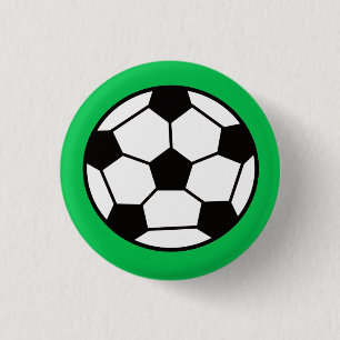 Badge Rond 2,50 Cm Bal De Football Drôle Sur Arrière - plan Vert