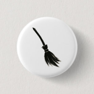 Badge Rond 2,50 Cm Balai de Sorcière Minimaliste – Conception de Pinc