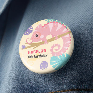Badge Rond 2,50 Cm Balances et queues Reptile fille Anniversaire