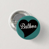Badge Rond 2,50 Cm Balboa Black Heart Jade (Devant & derrière)