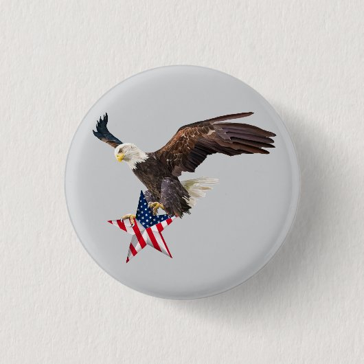 Badge Rond 2,50 Cm Bald eagle US flag (Devant)