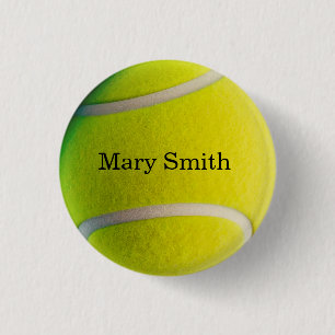 Badge Rond 2,50 Cm Balle de tennis avec bouton de votre nom