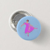 Badge Rond 2,50 Cm Ballerina Danseuse Magenta Rosée (Devant & derrière)