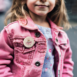 Badge Rond 2,50 Cm Ballerina Hamster Girls Anniversaire Personnalisé