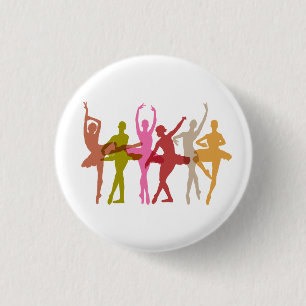 Badge Rond 2,50 Cm Ballerines colorées de danse