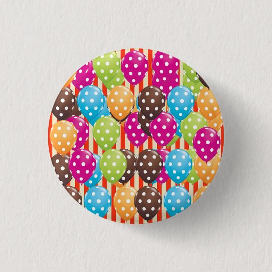 Badge Rond 2,50 Cm Balloirs de fête Stripes cirque pois Amusement (Devant)