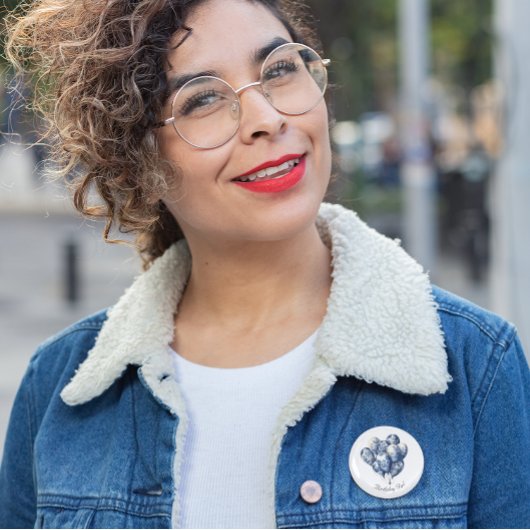 Badge Rond 2,50 Cm Ballons bleus Delft, personnalisable