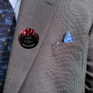 Badge Rond 2,50 Cm Ballons de parties scintillant rouge noir Quincean